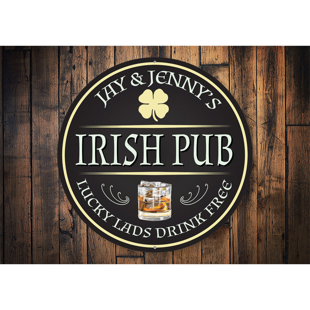 Home Irish Pub Lucky Lads Sign