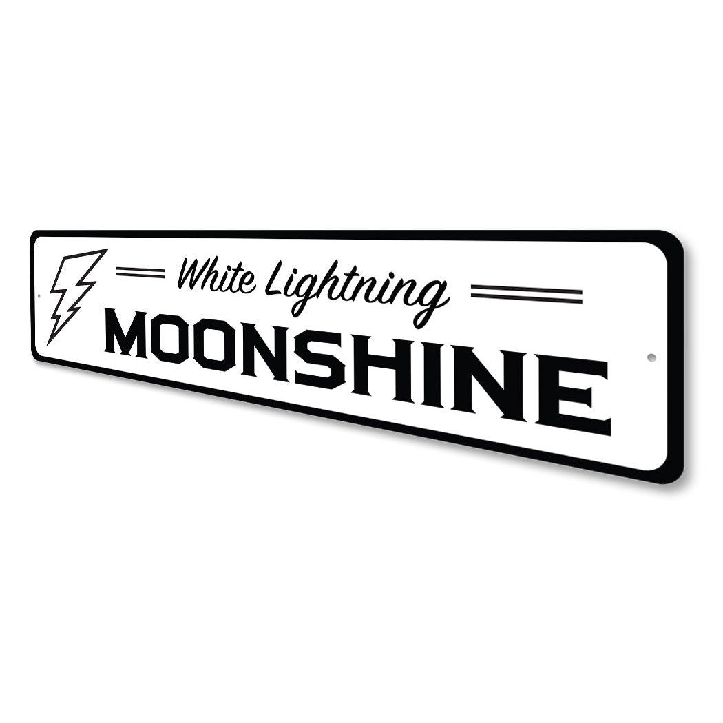 White Lightnight Moonshine Sign