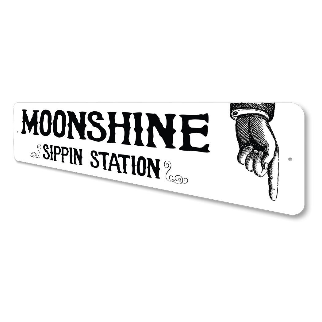 Moonshine Sippin Station Sign