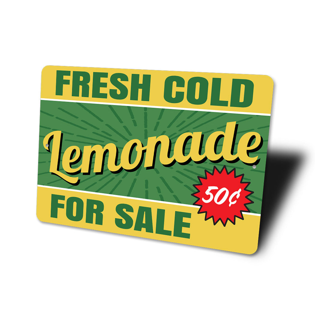 Cold Fresh Lemonade For Sale Sign