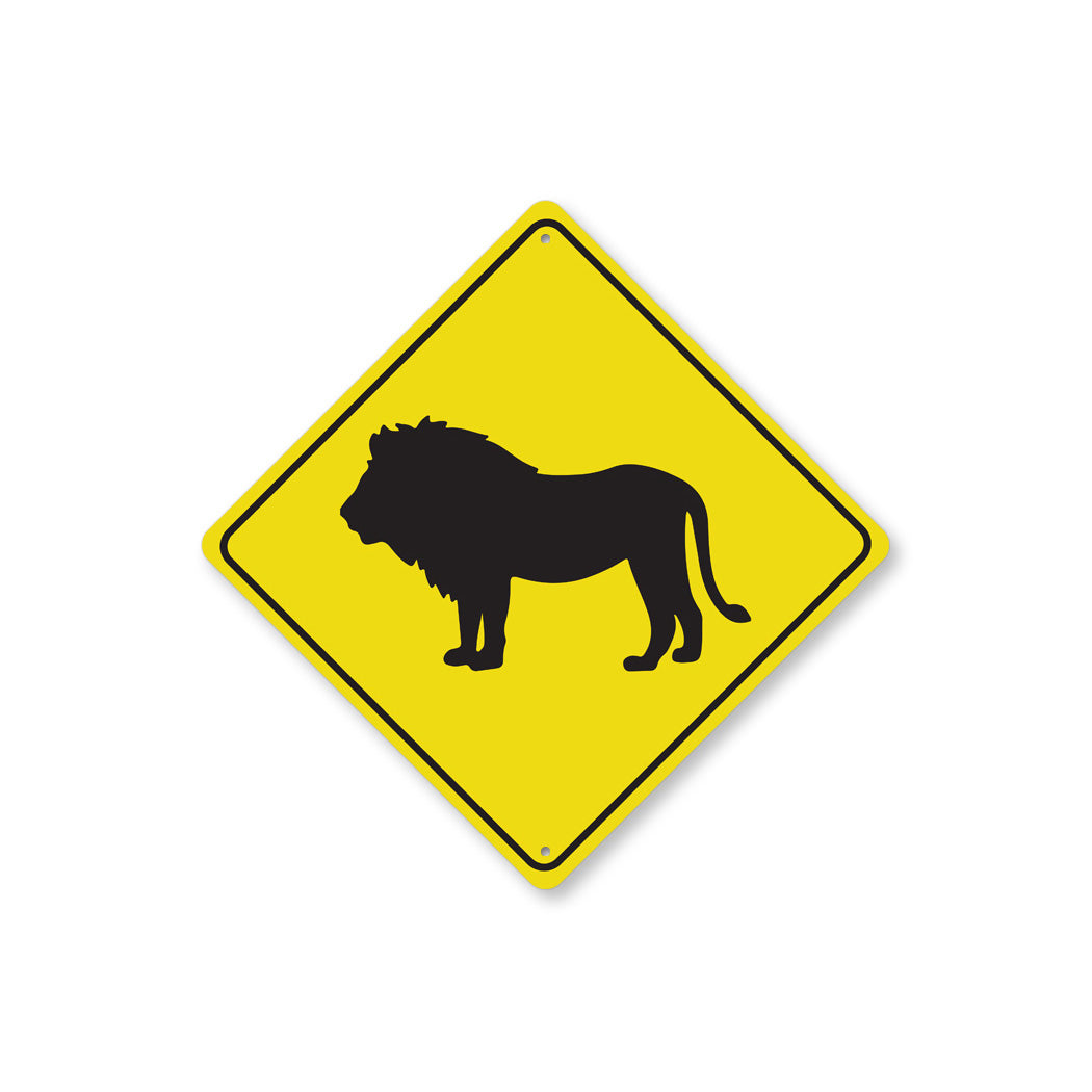 Lion Crossing Diamond Sign