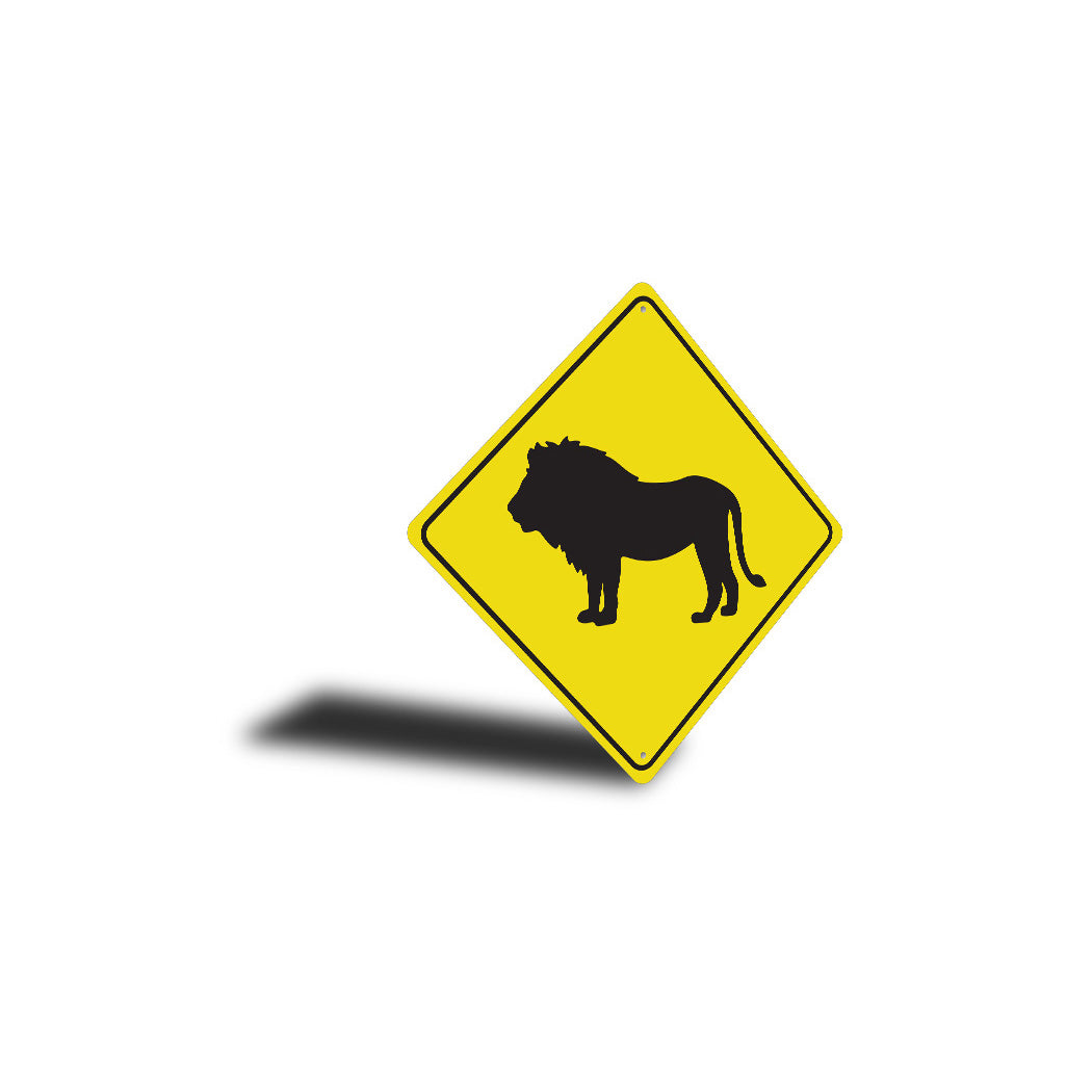 Lion Crossing Diamond Sign