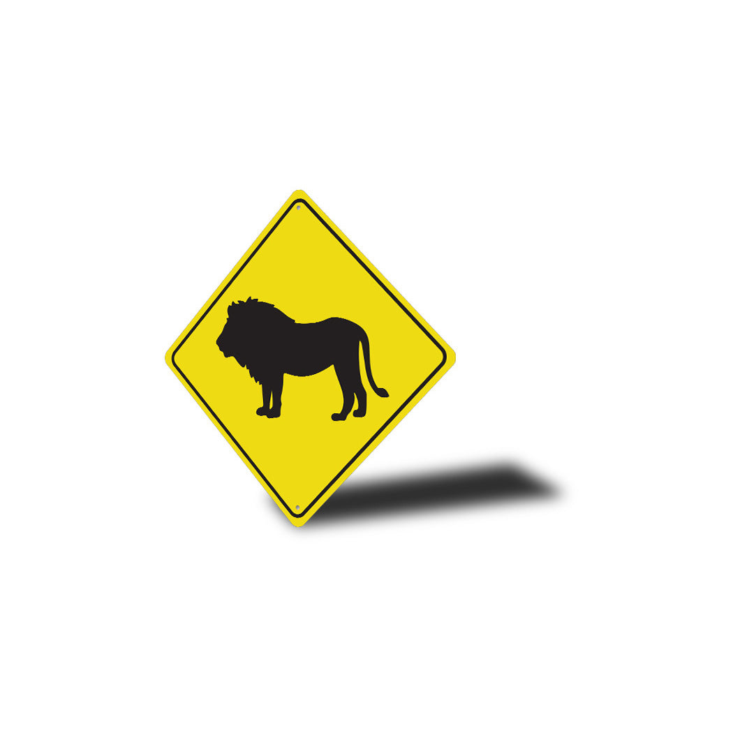 Lion Crossing Diamond Sign