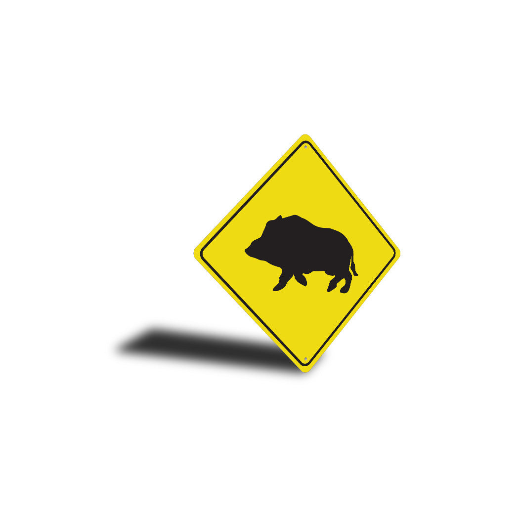 Boar Crossing Diamond Sign