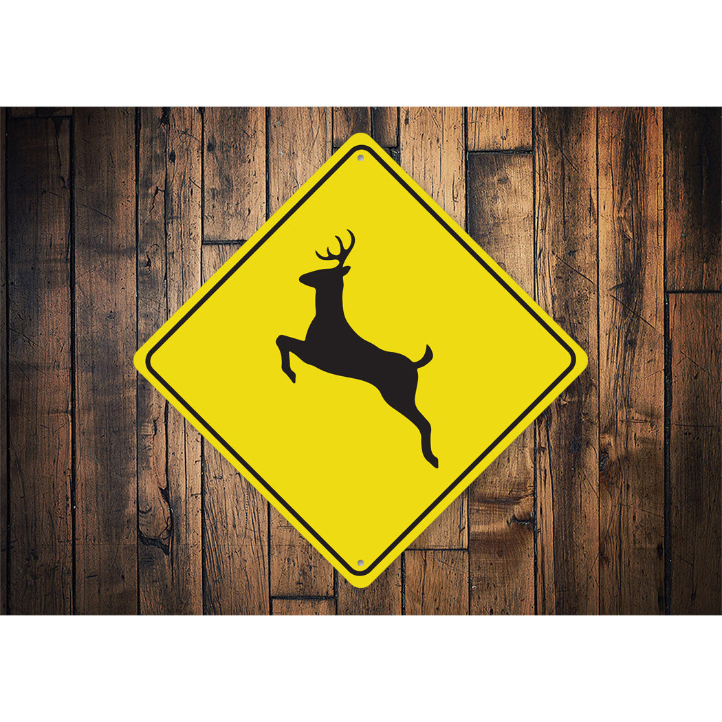 Deer Crossing Diamond Sign