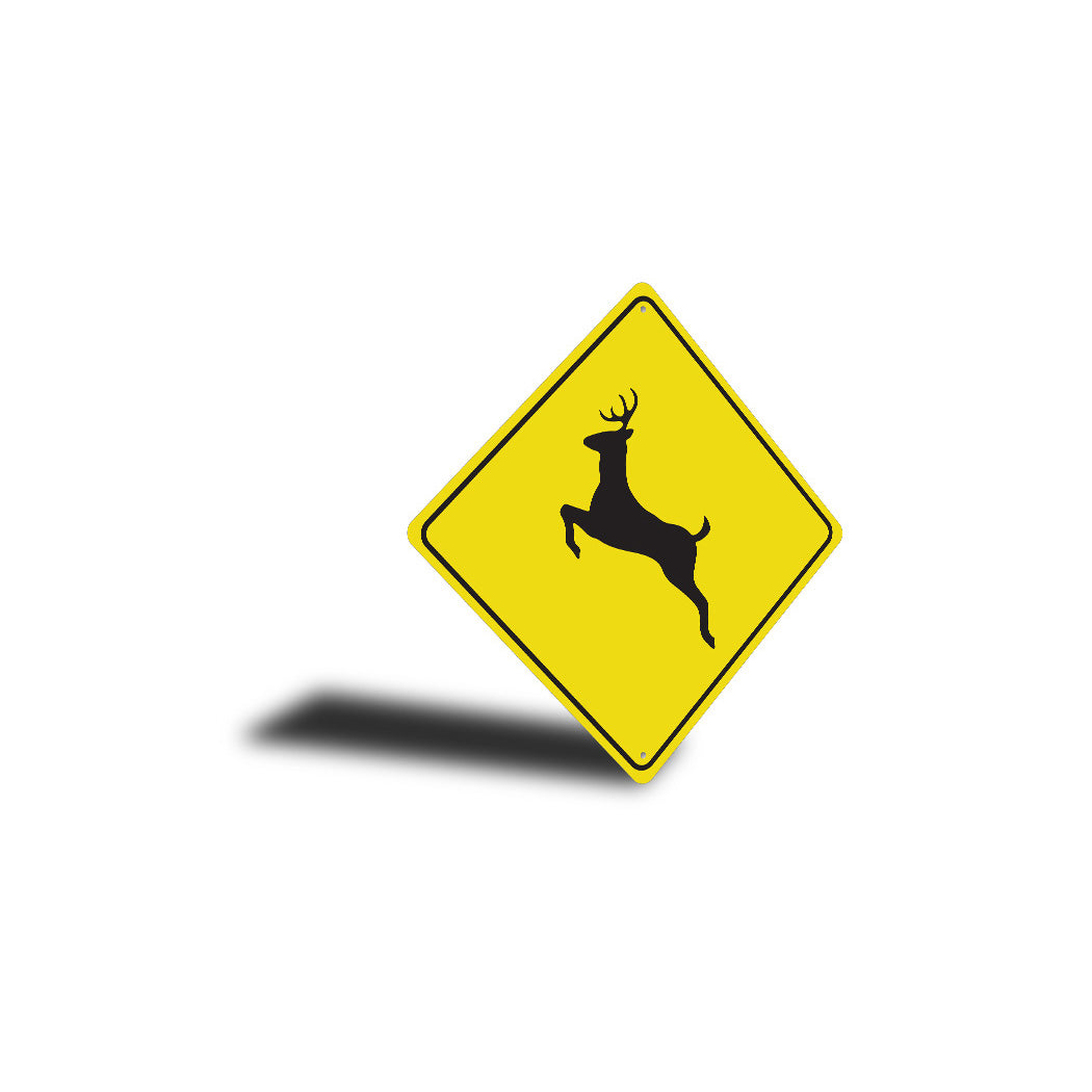 Deer Crossing Diamond Sign