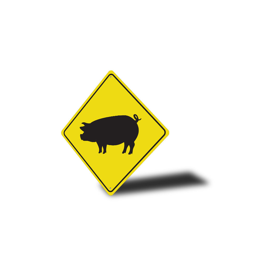 Pig Crossing Diamond Sign