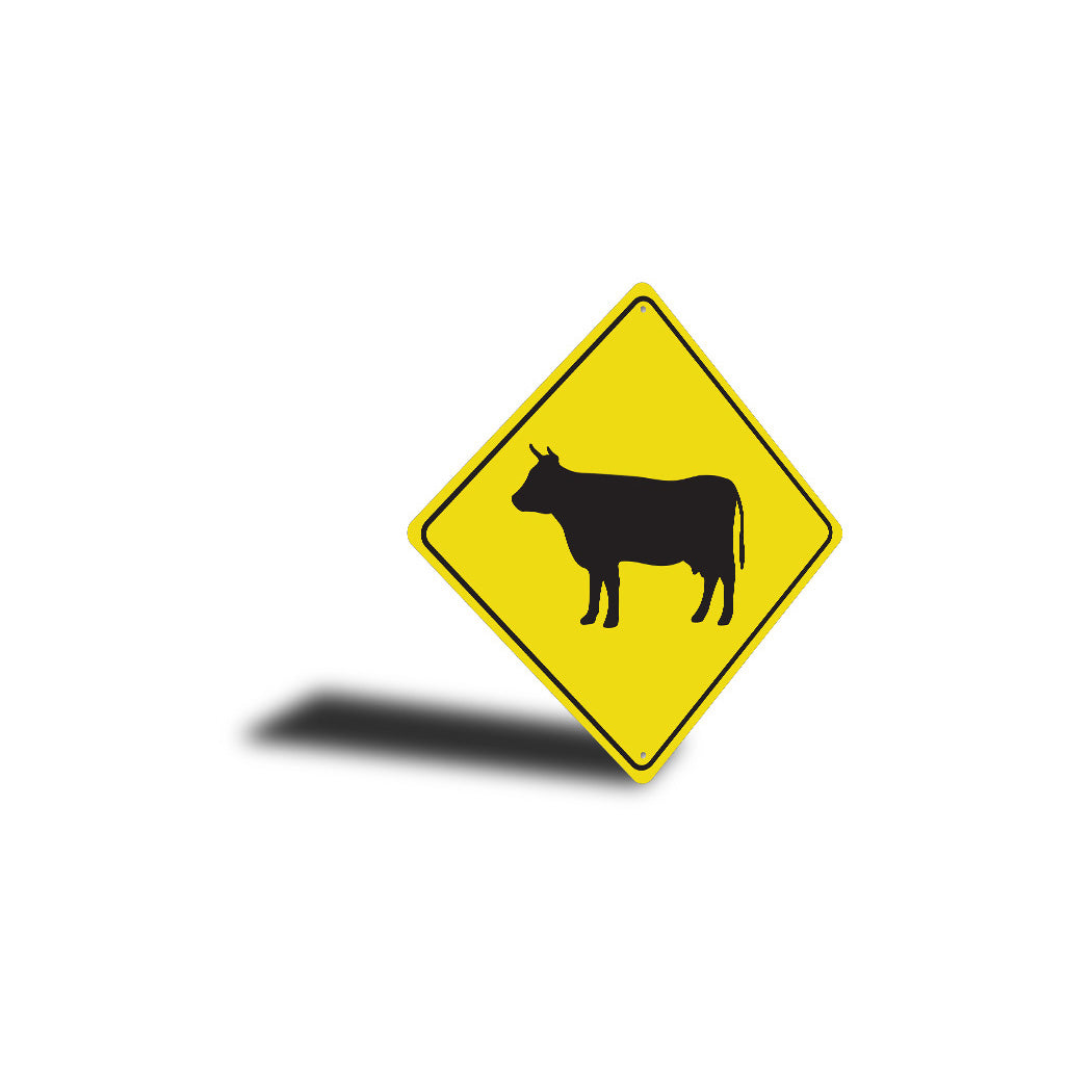 Cow Crossing Diamond Sign
