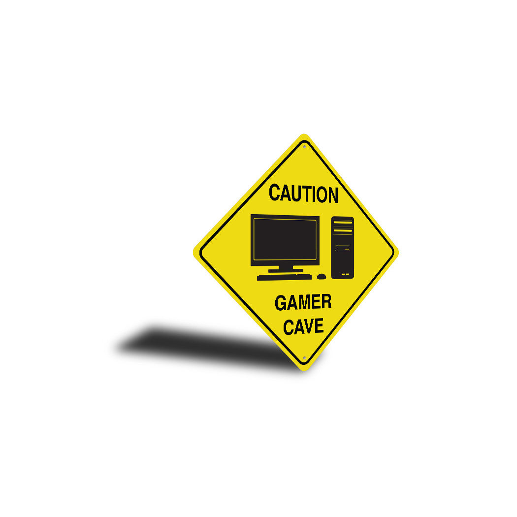Warning Gamer Zone Diamond Sign