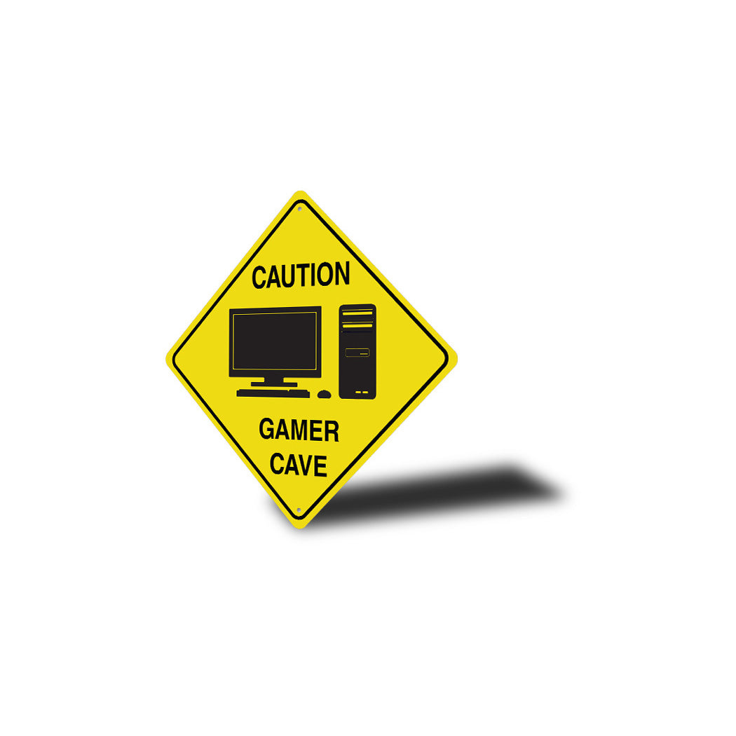 Warning Gamer Zone Diamond Sign