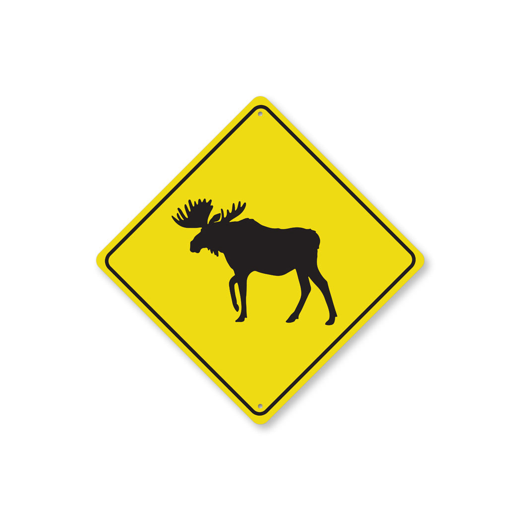 Moose Crossing Diamond Sign