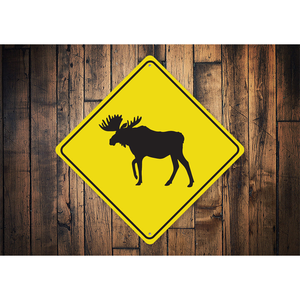 Moose Crossing Diamond Sign