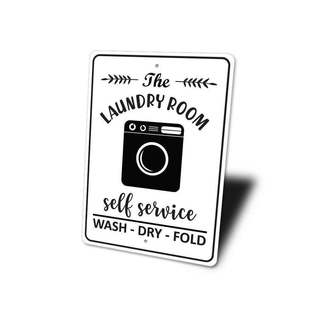 Wash Dry Fold Laundry Sign