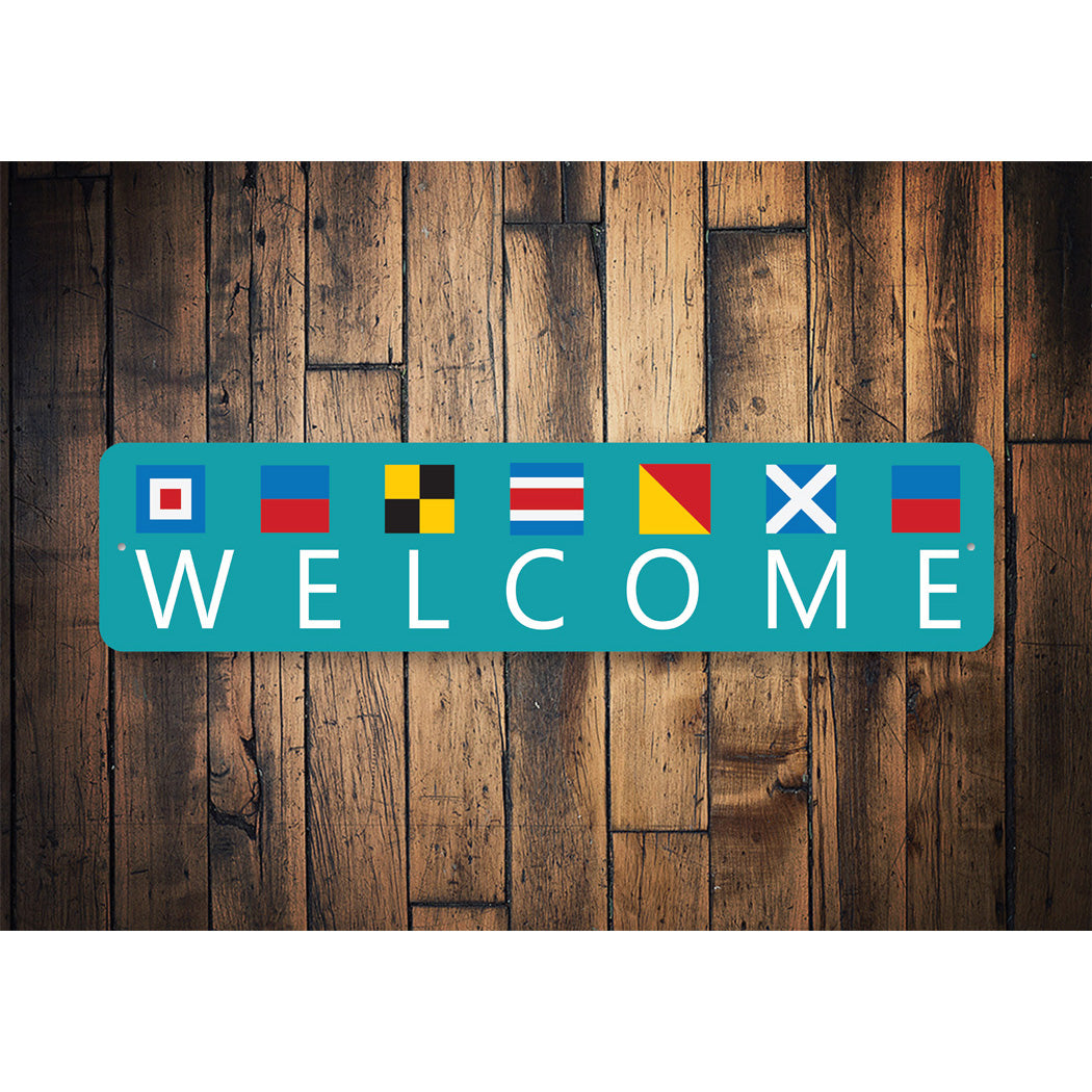 Welcome Sailors Flags Sign