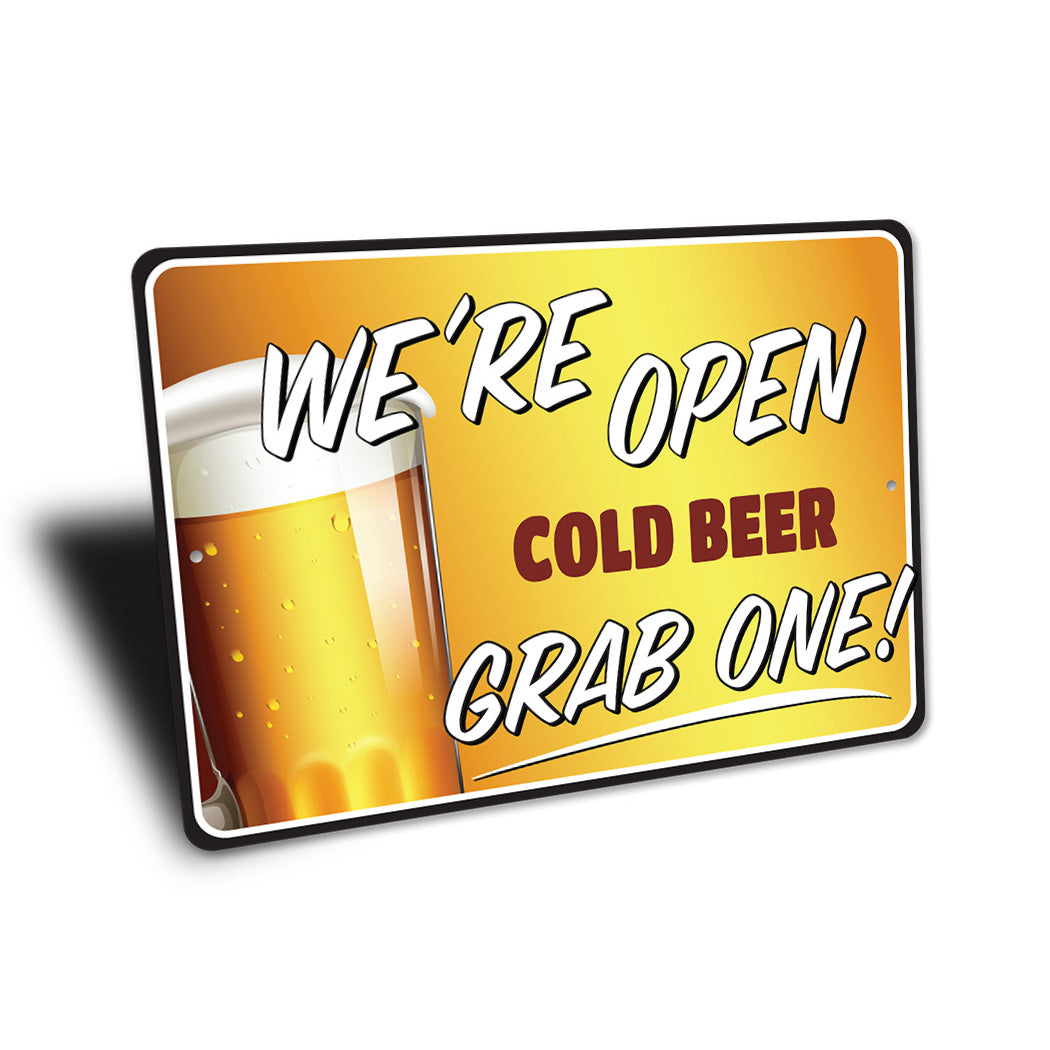 Were Open Cold Beer Sign