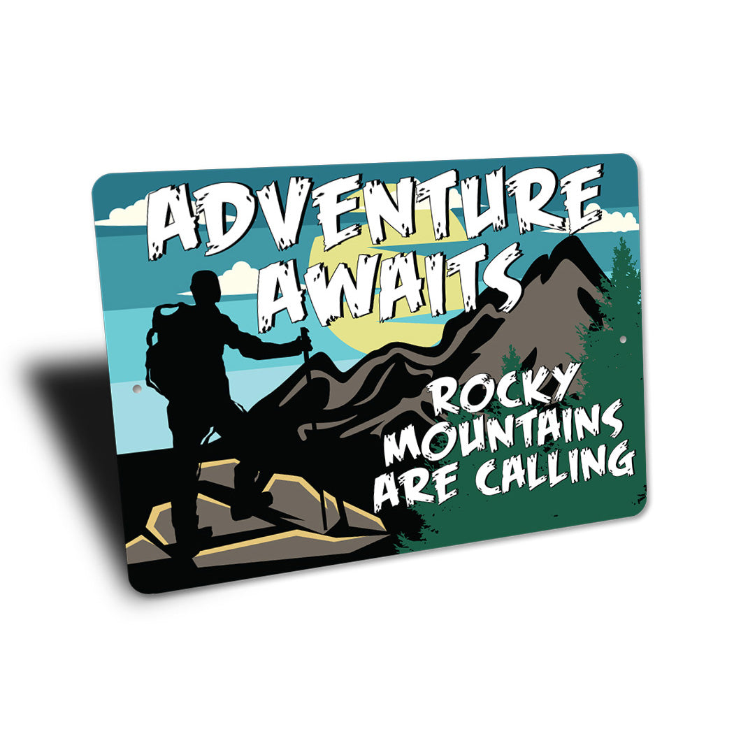 Adventure Awaits Rockys Sign