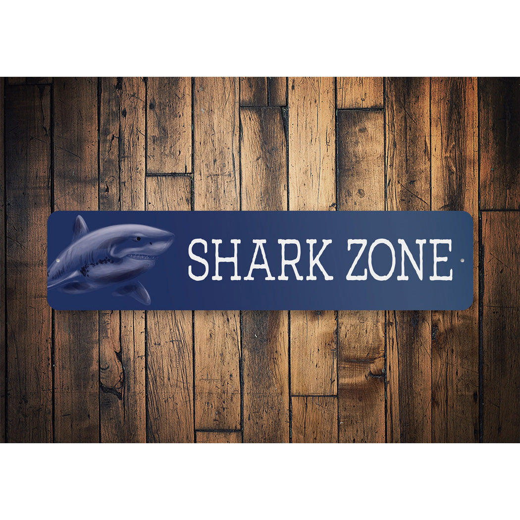 Shark Zone Street Sign