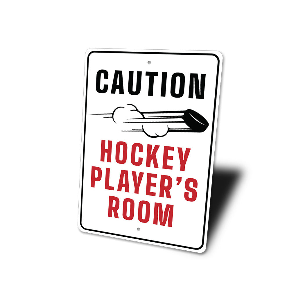 Cation Hockey Player Room Sign