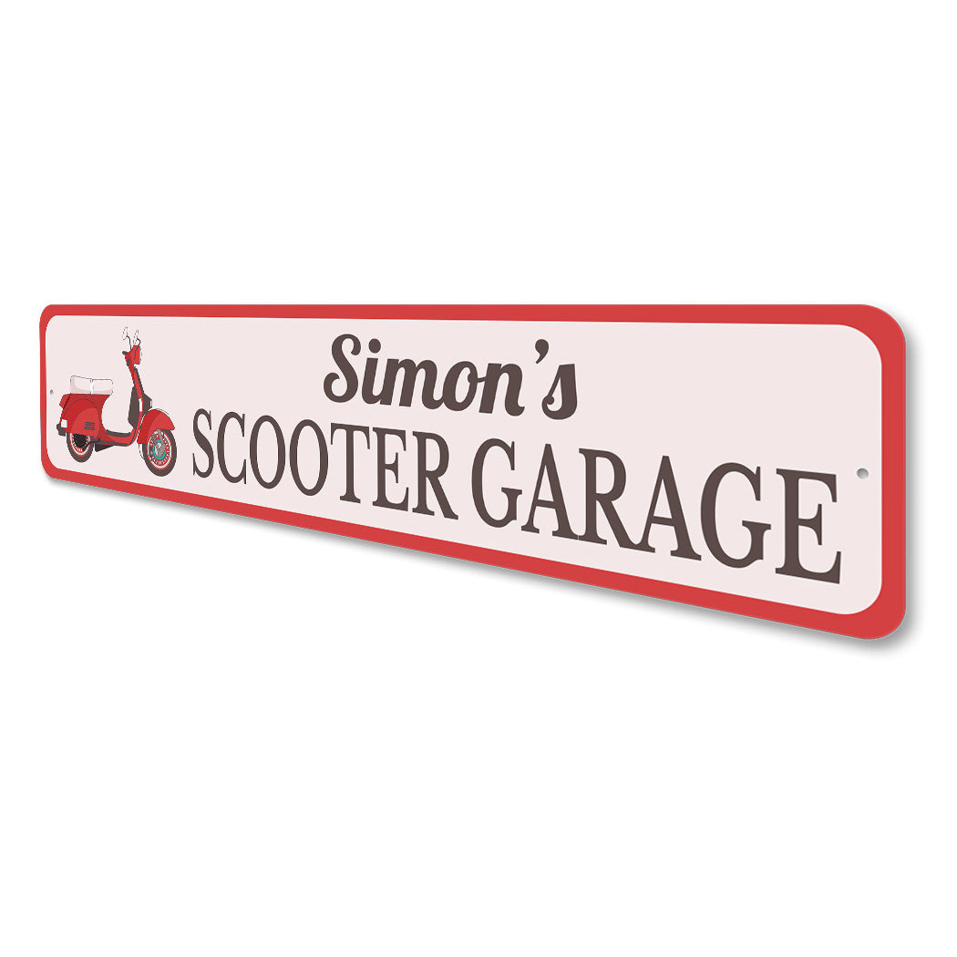 Scooter Garage Parking Sign