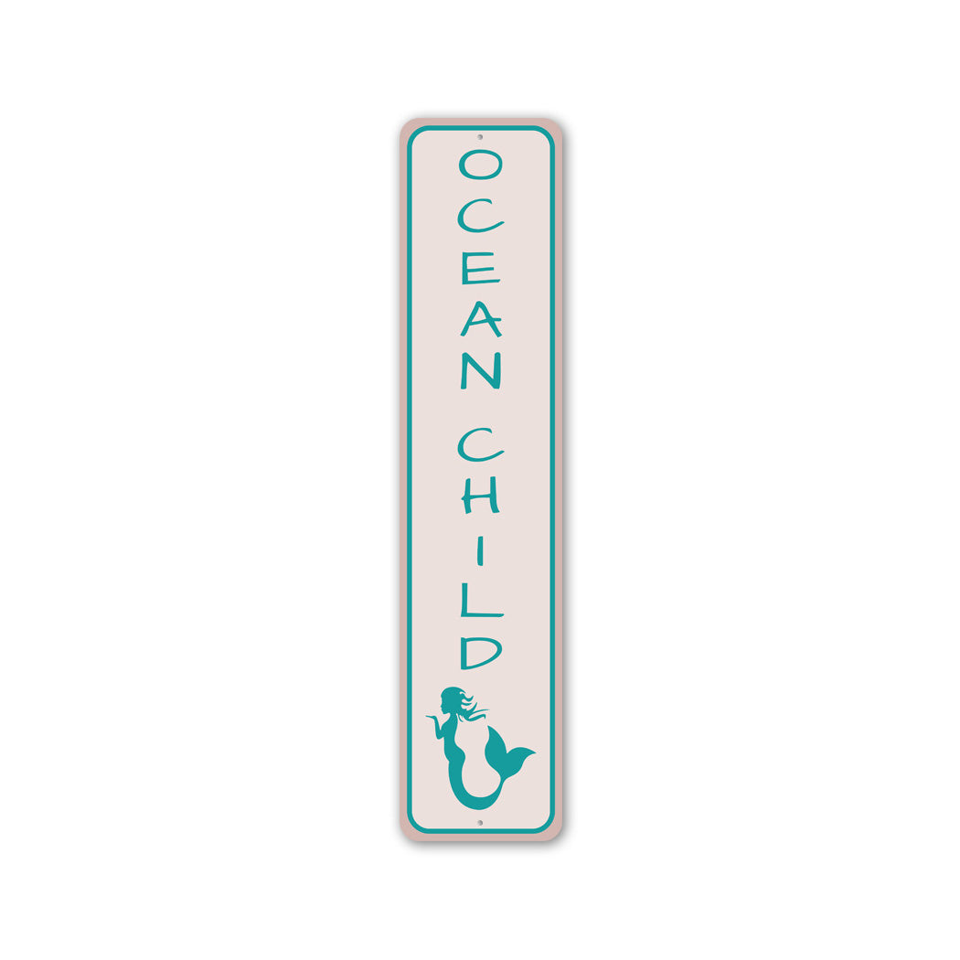 Mermaid Ocean Child Metal Sign