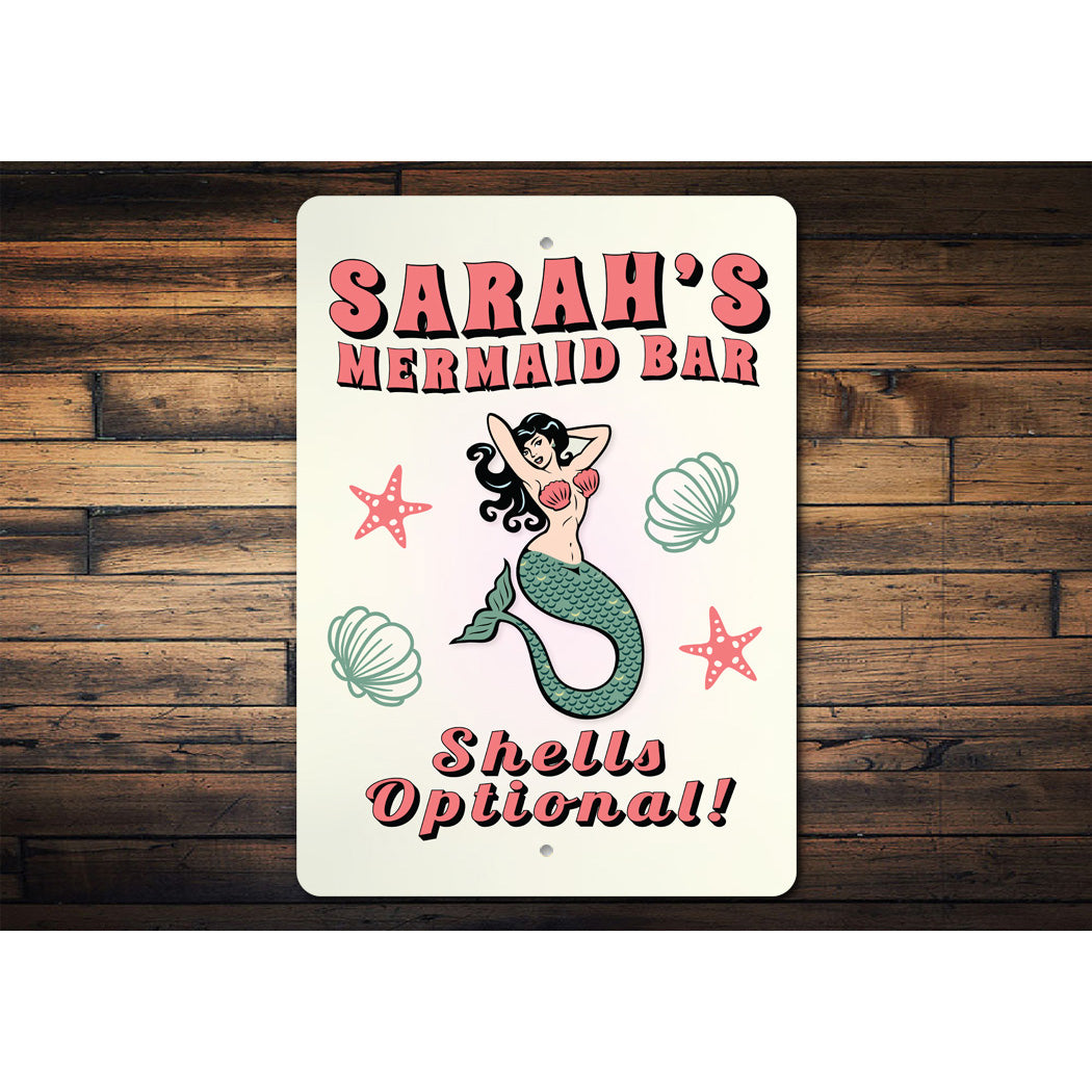 Funny Mermaid Bar Poolside Sign