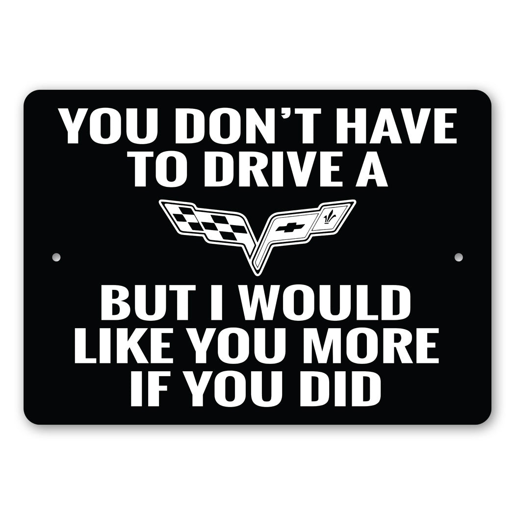 Corvette Authorized Sales and Service Corvette Novelty Sign, Man Cave Sign, Chevy Race Team