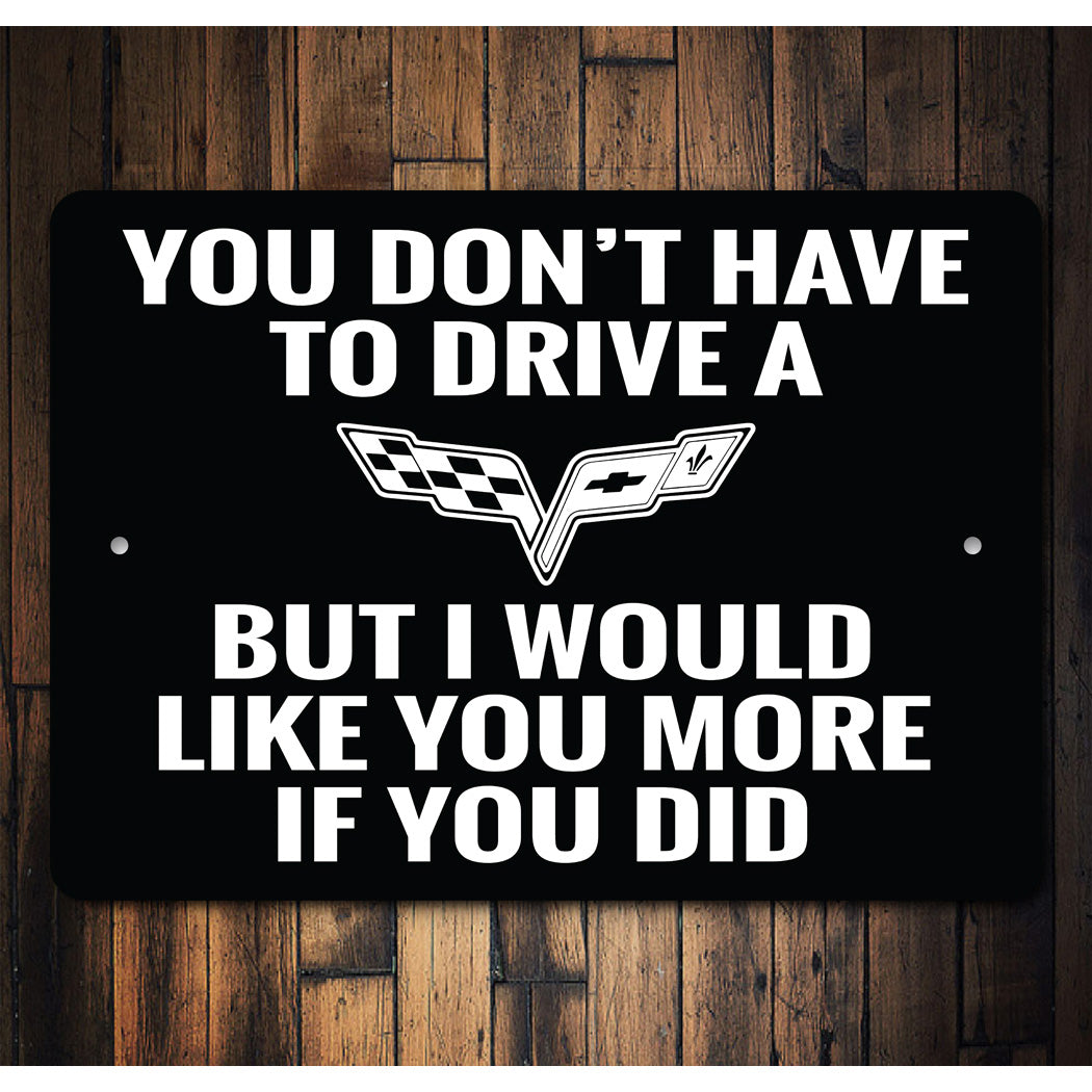 Corvette Authorized Sales and Service Corvette Novelty Sign, Man Cave Sign, Chevy Race Team