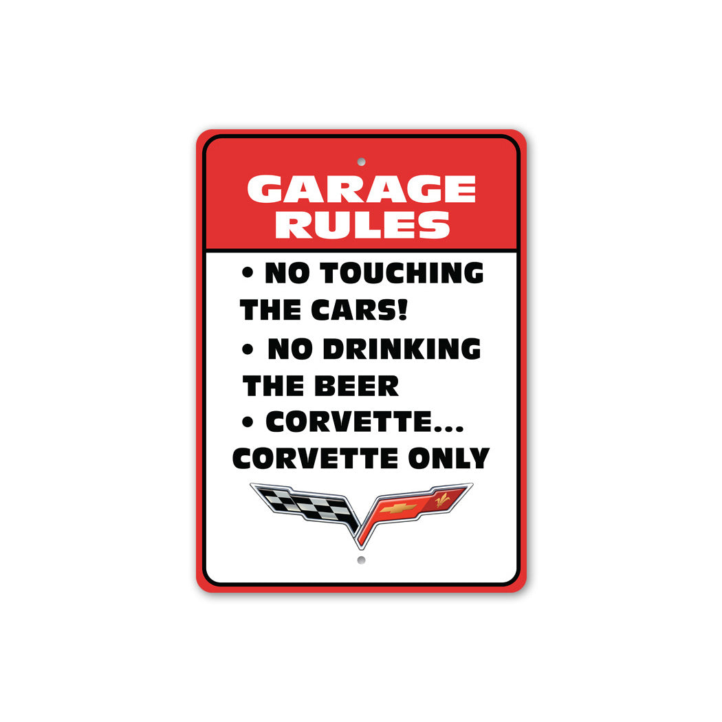Corvette Garage Rules Sign