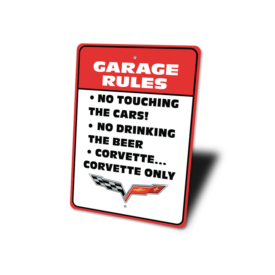 Corvette Garage Rules Sign