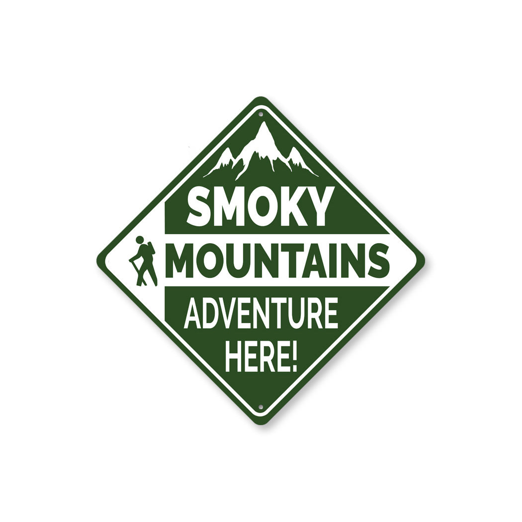 Mountain Hiking Starts Here Diamond Sign