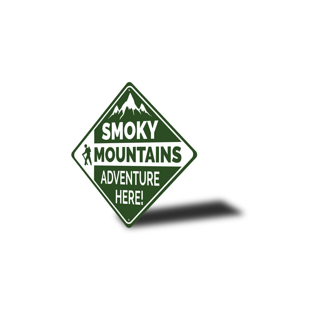 Mountain Hiking Starts Here Diamond Sign