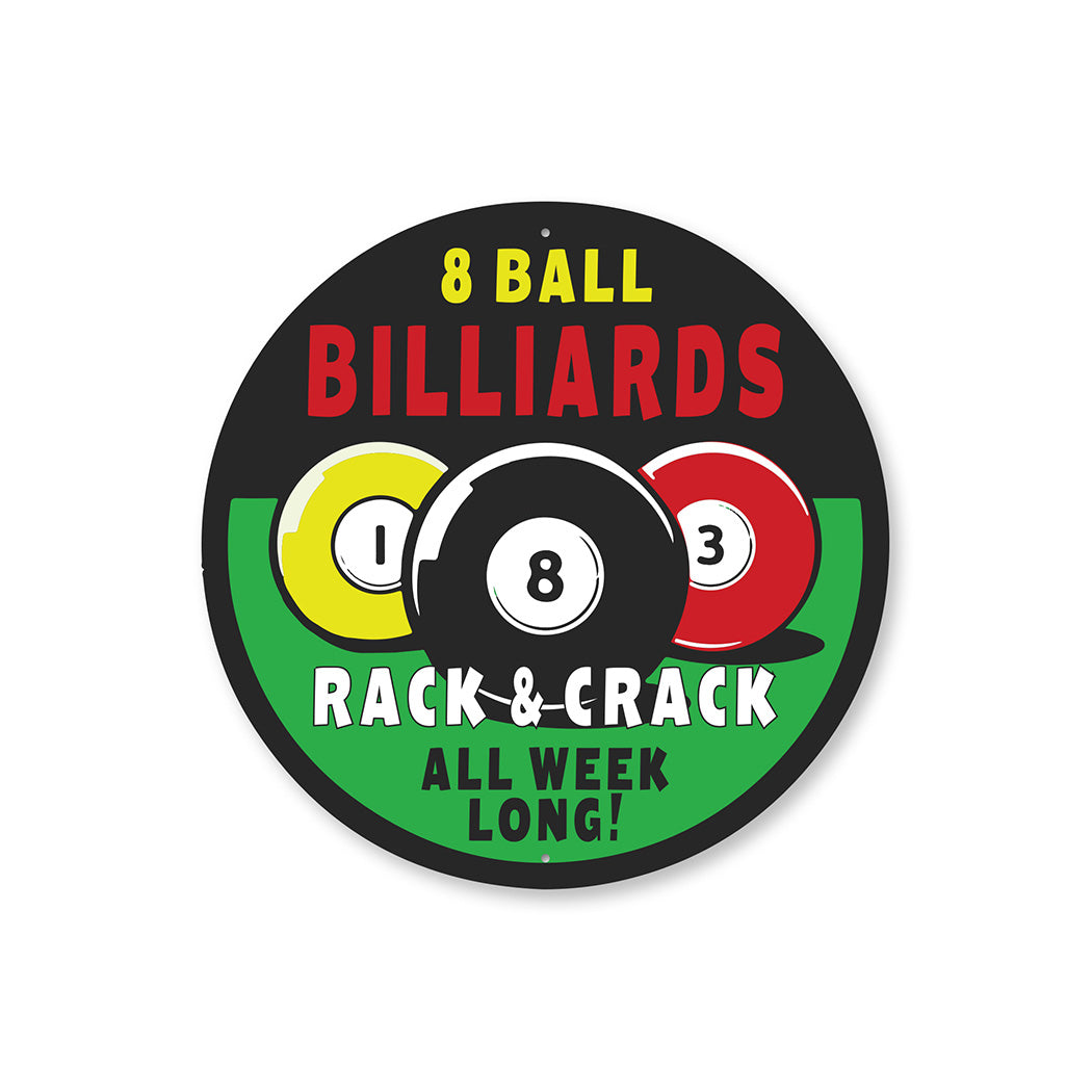 8 Ball Billiards Sign