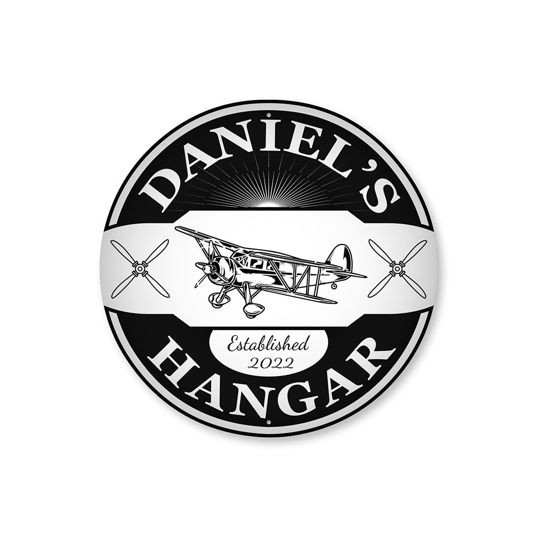 Custom Circle Hangar Aviation Sign