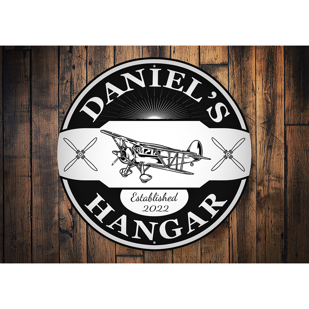 Custom Circle Hangar Aviation Sign