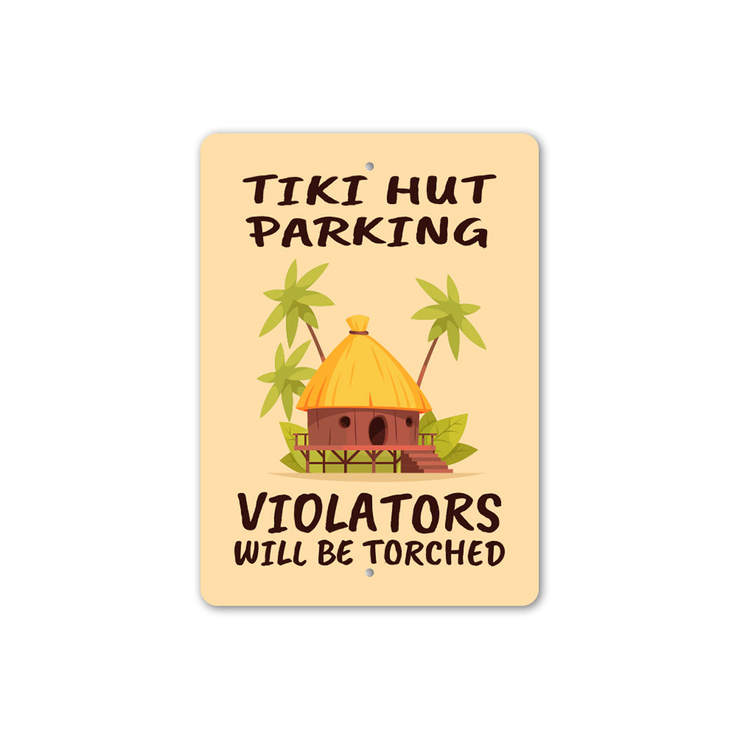 Tiki Hut Bar Parking Sign