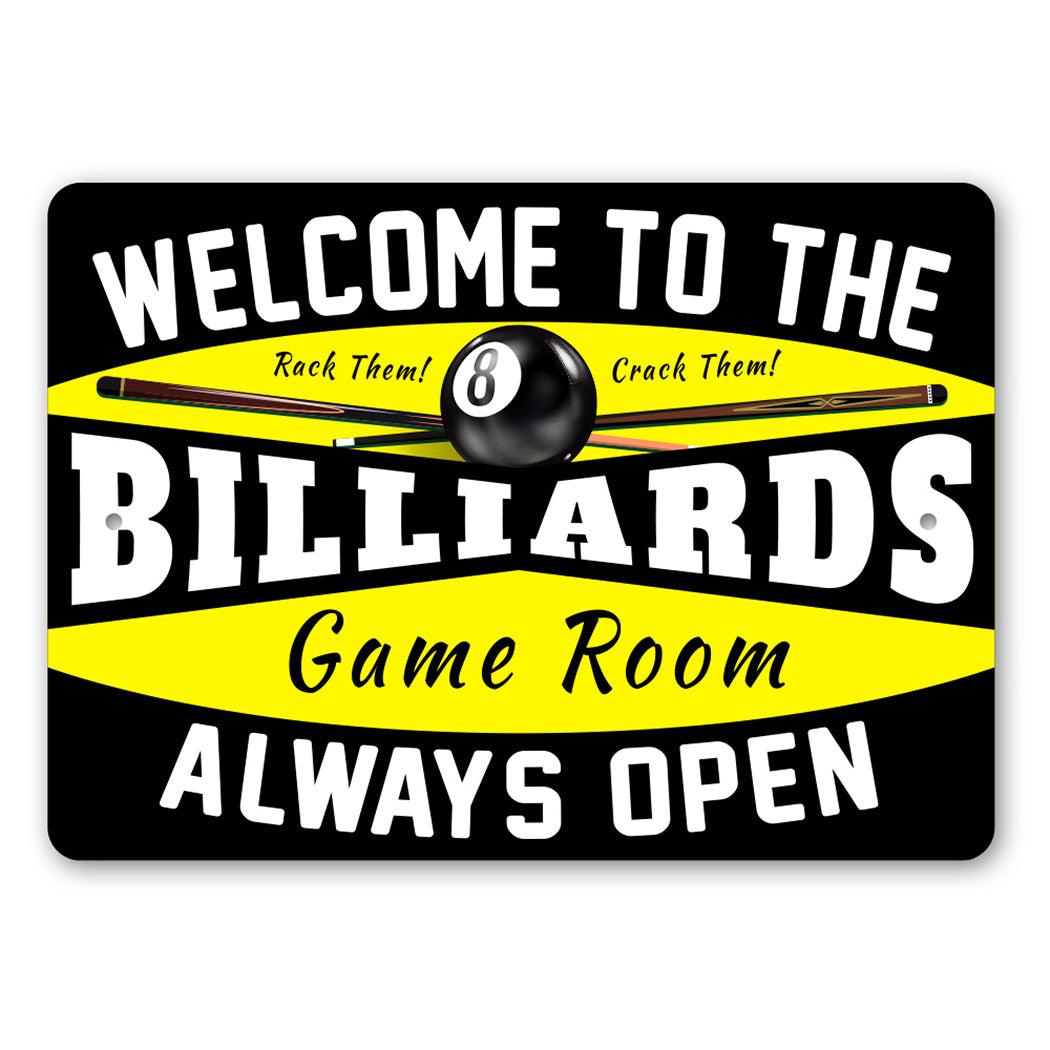 Vintage Retro Billiards Sign