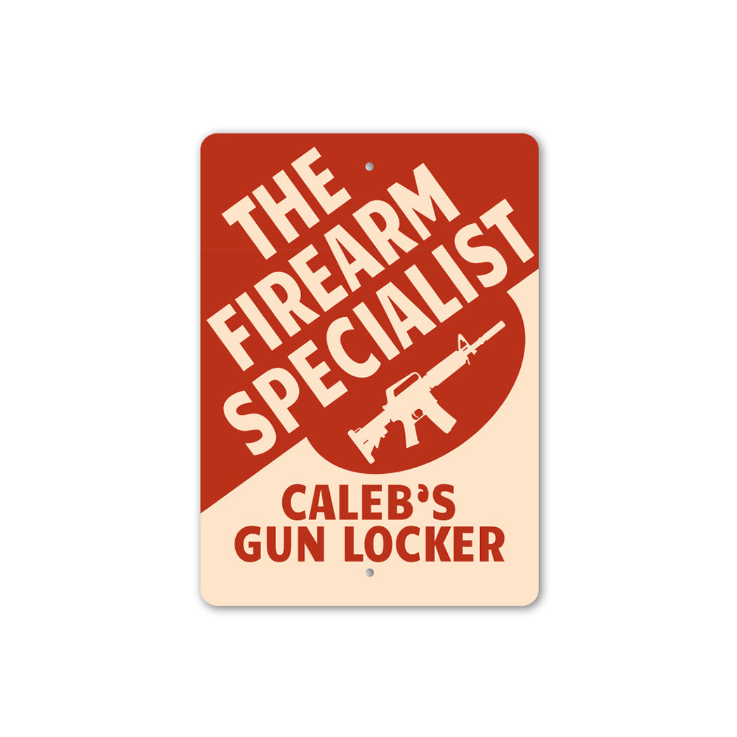 Fire Arm Specialist Locker Room Sign