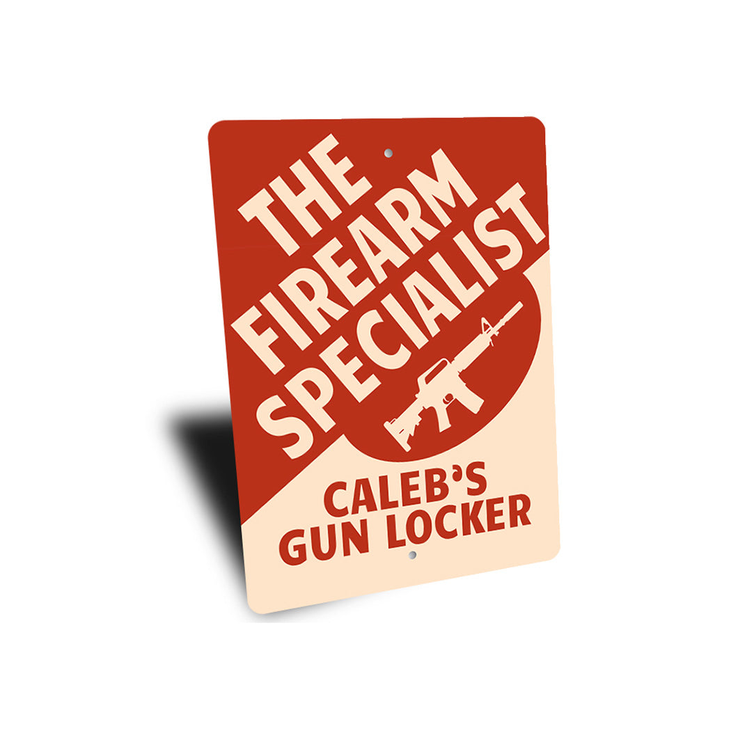 Fire Arm Specialist Locker Room Sign