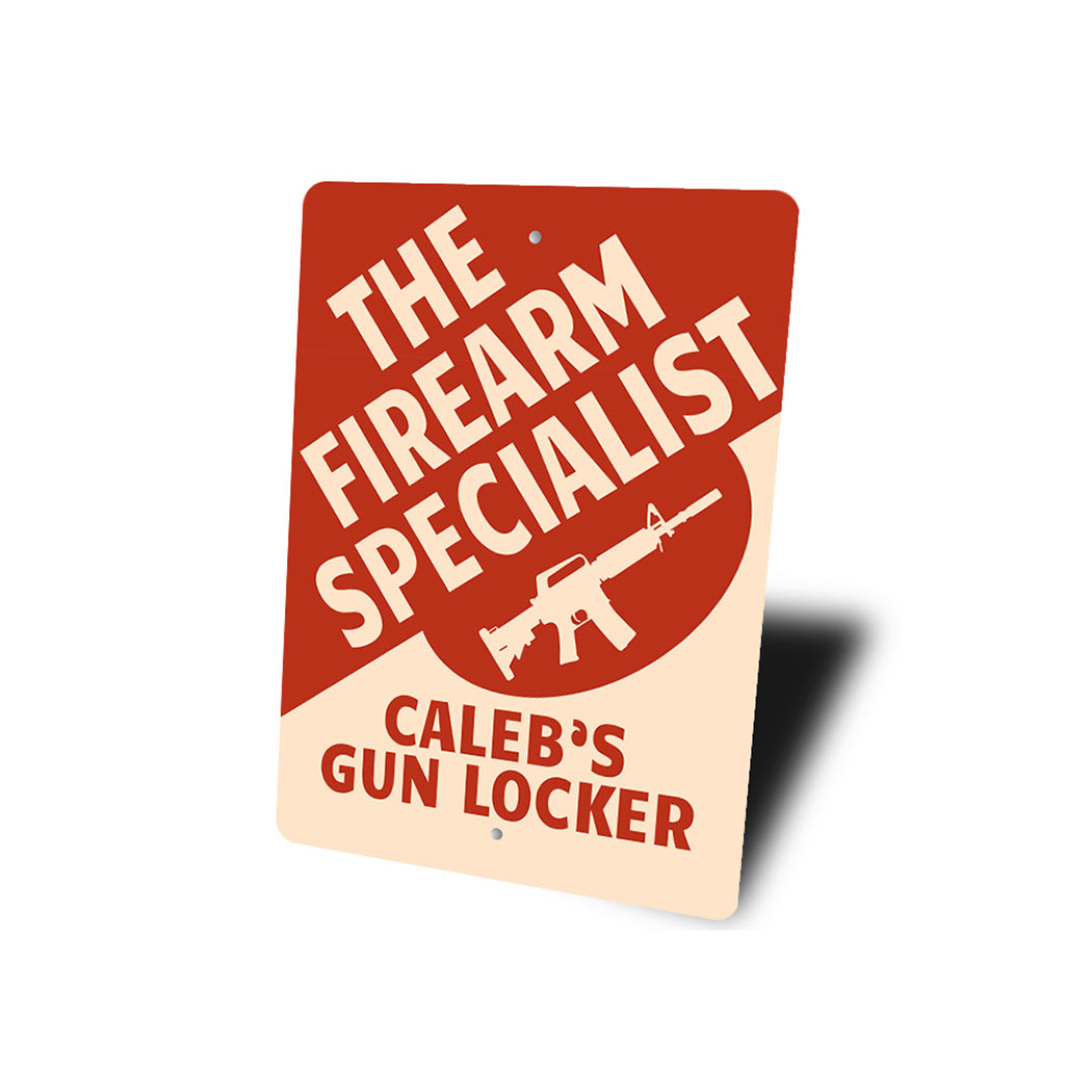Fire Arm Specialist Locker Room Sign