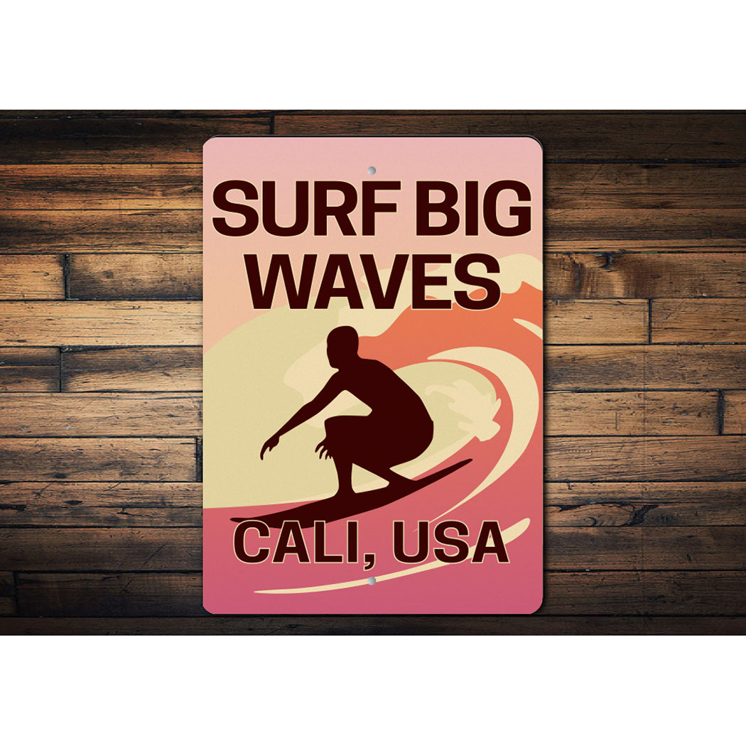 Big Wave Surf Poster Sign
