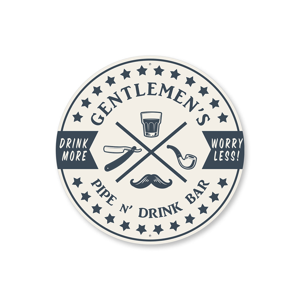Gentlemens Pipe And Drink Bar Sign
