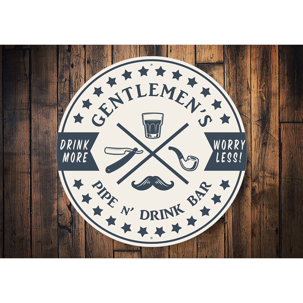 Gentlemens Pipe And Drink Bar Sign