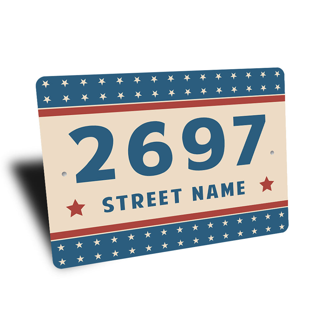 Patriotic House Number Sign