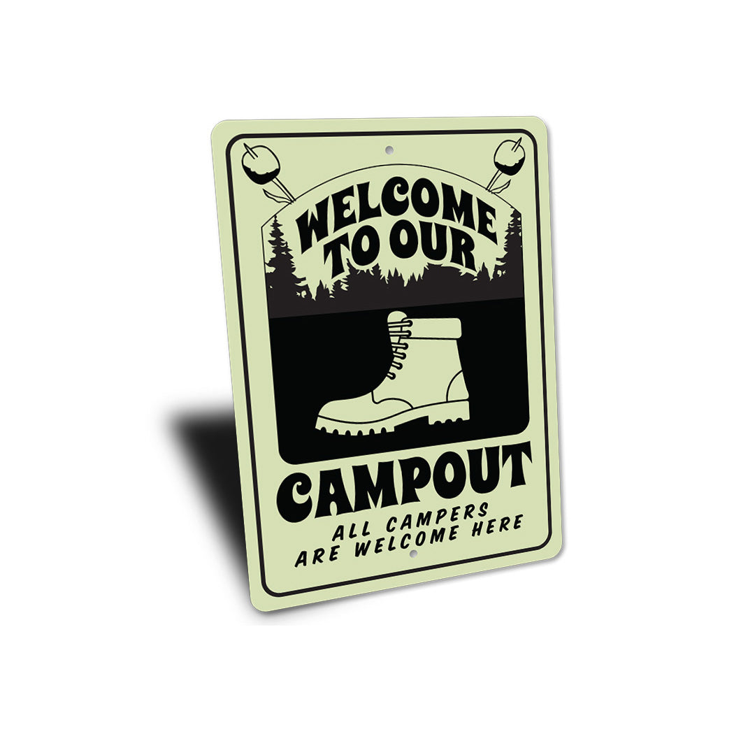 Welcome To Our Campout Sign