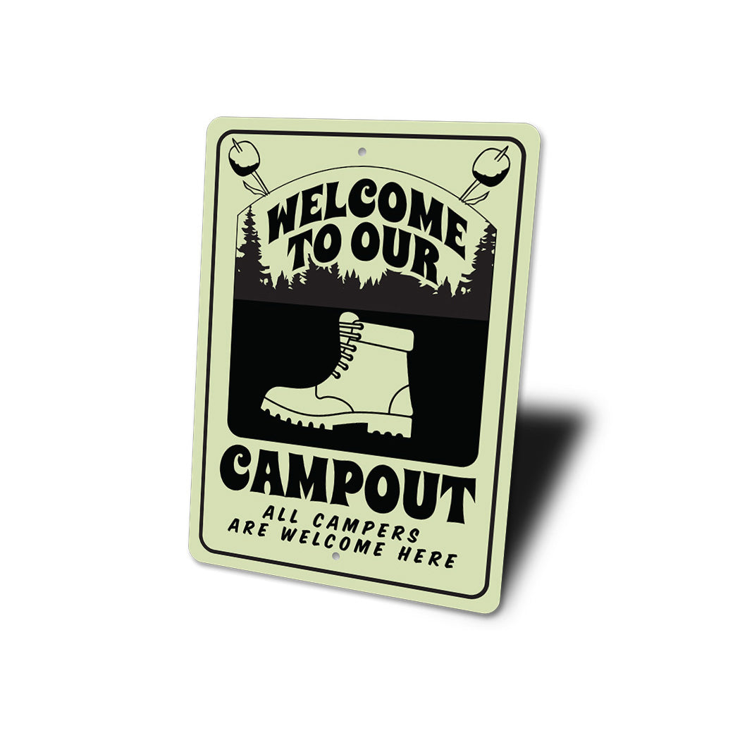 Welcome To Our Campout Sign