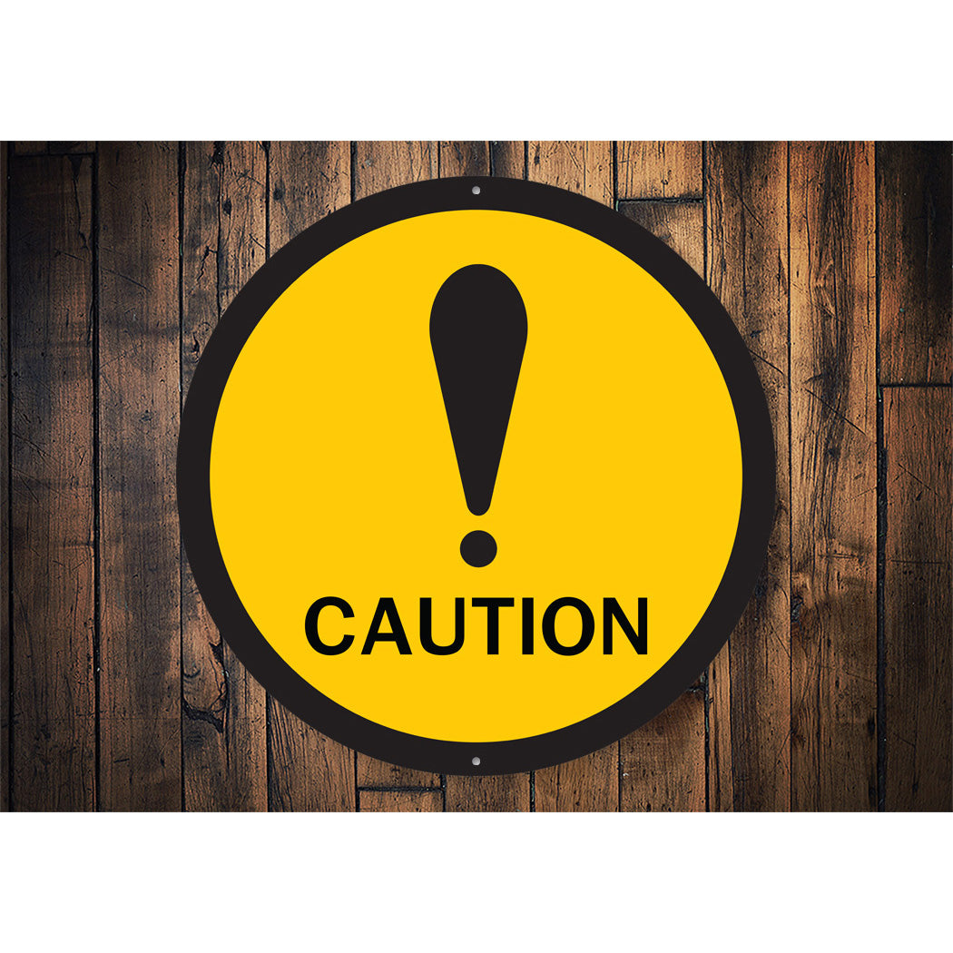 Caution Yellow Circle Sign