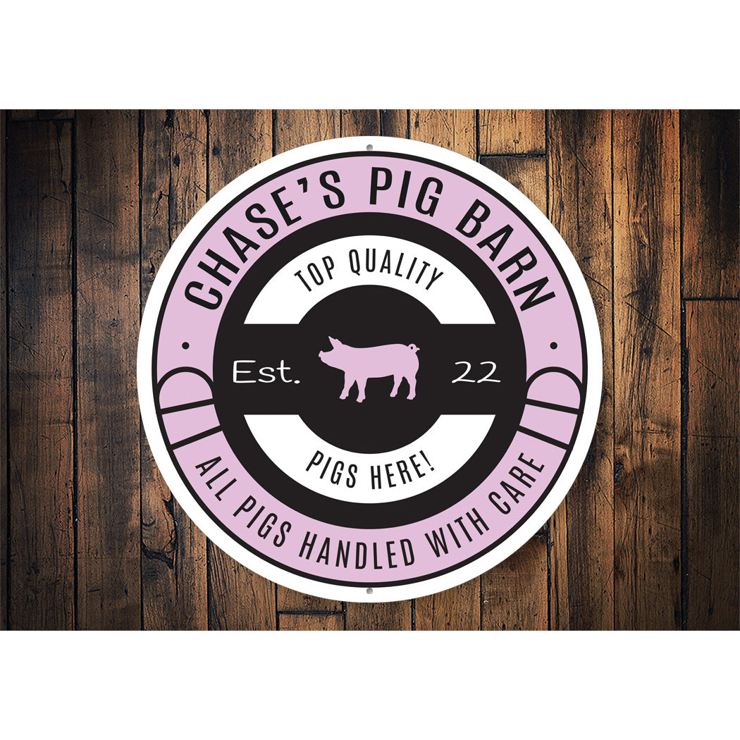 Pig Barn Personalized Sign