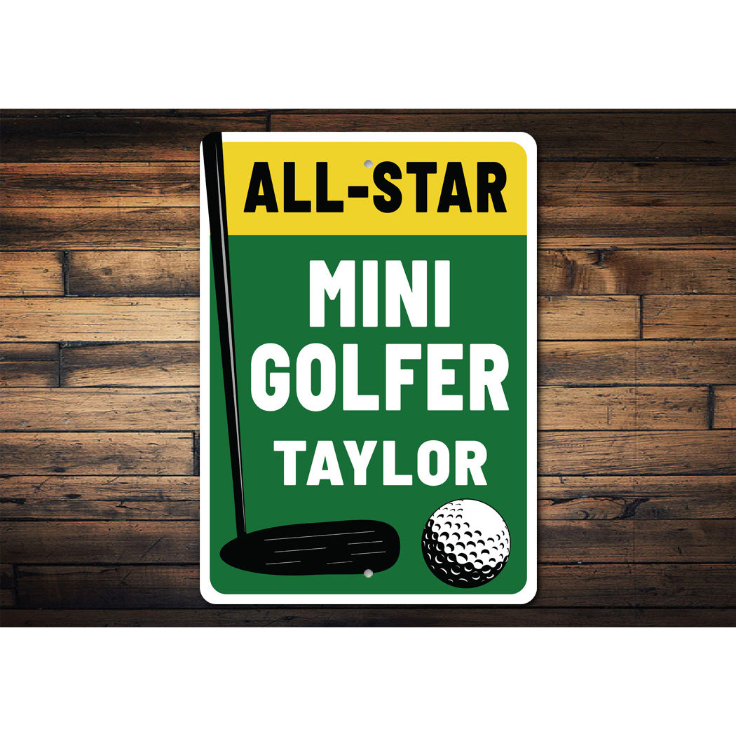 All Star Mini Golfer Sign