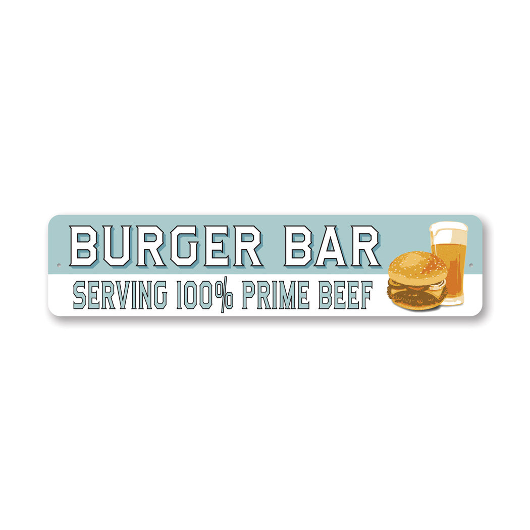 Prime Beef Burger Bar Metal Sign