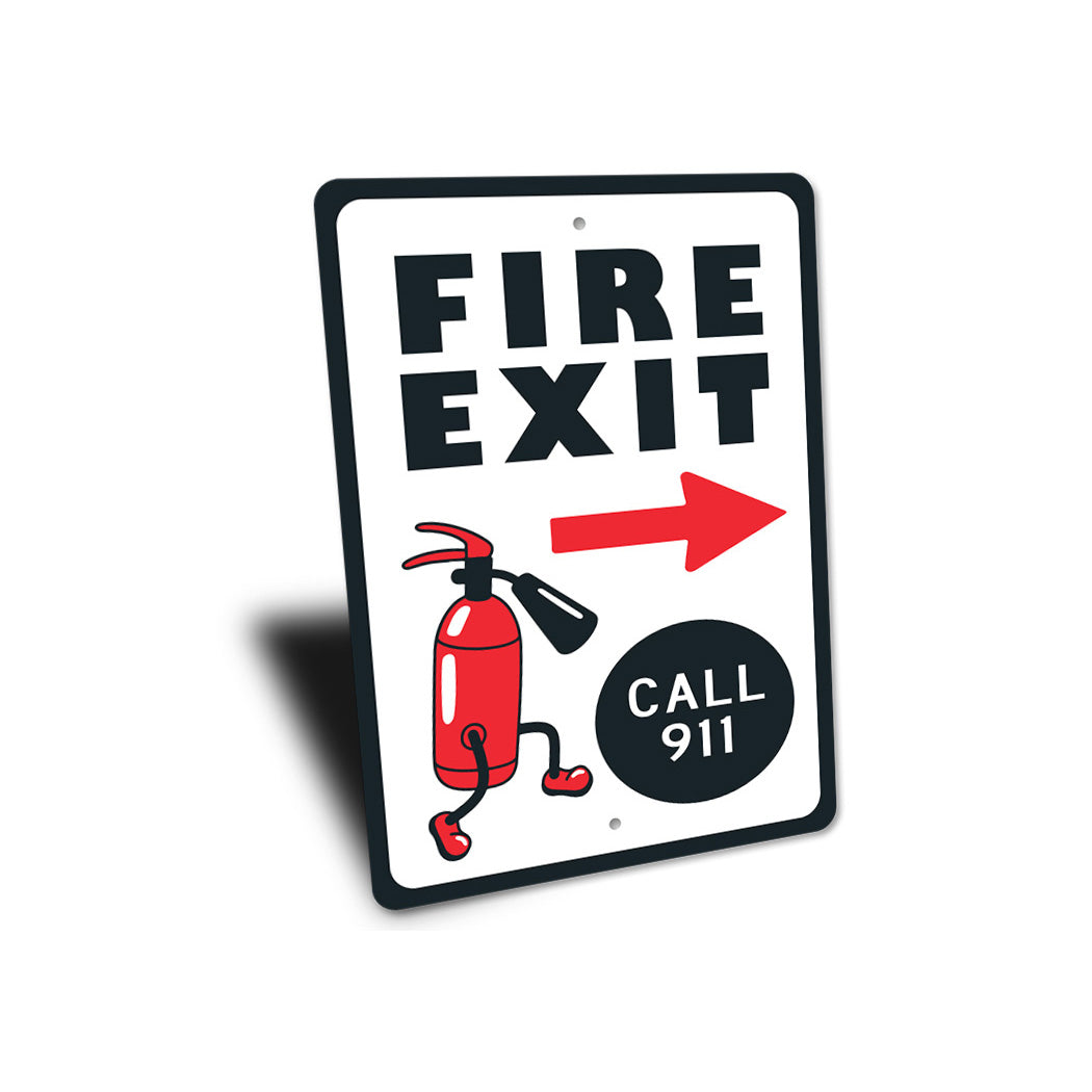 Retro Fire Exit call 911 Sign